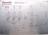 Placa de identificação com esquema elétrico de equipamento.